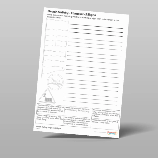 An image of the Beach Safety Flags and Signs Resource