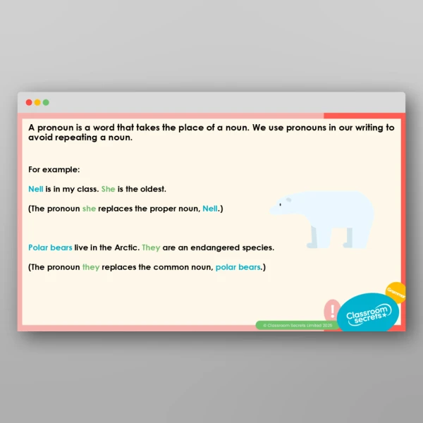 An image of the Using Pronouns Teaching PPT Resource