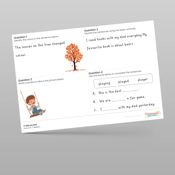 An image of the 5-Minute GPS Autumn 2 Week 2 Resource