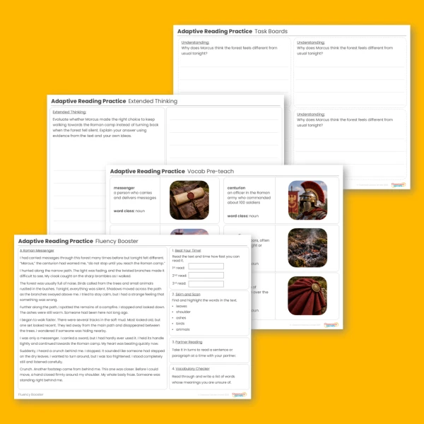 Year 4 Adaptive Reading Practice A Roman Messenger lesson