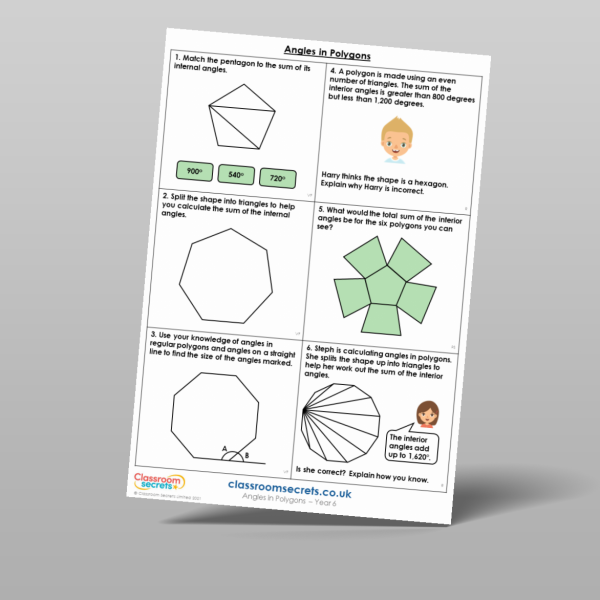 Year 6 Angles In Polygons Mixed Activity Resource | Classroom Secrets
