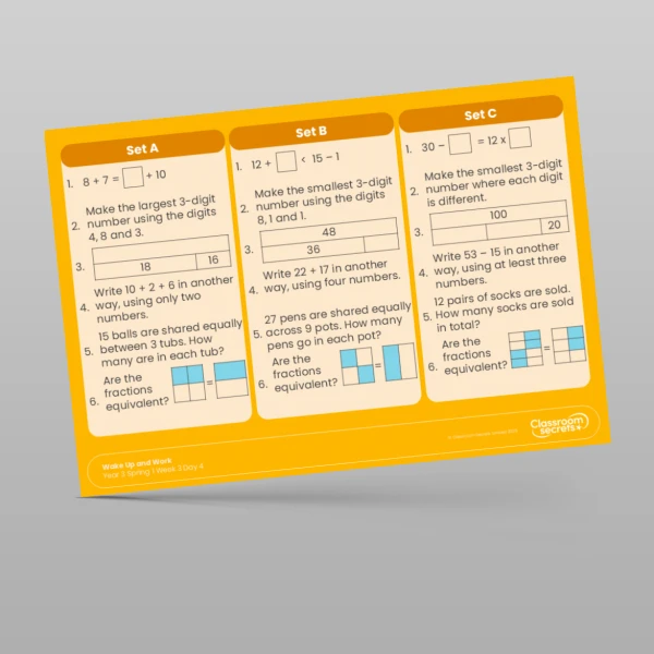 An image of the Spring 1 Week 3 Wake Up and Work Resource