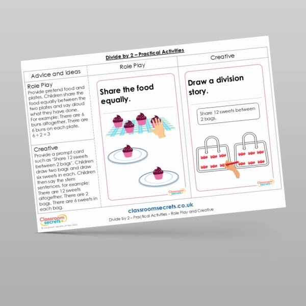 An image of the Divide by 2 Practical Activities Resource