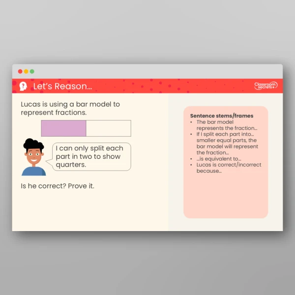 An image of the Equivalent Fraction Families Teaching PPT Resource