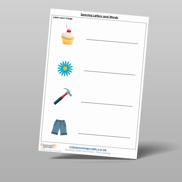 An image of the Spacing Letters and Words Prior Learning Resource