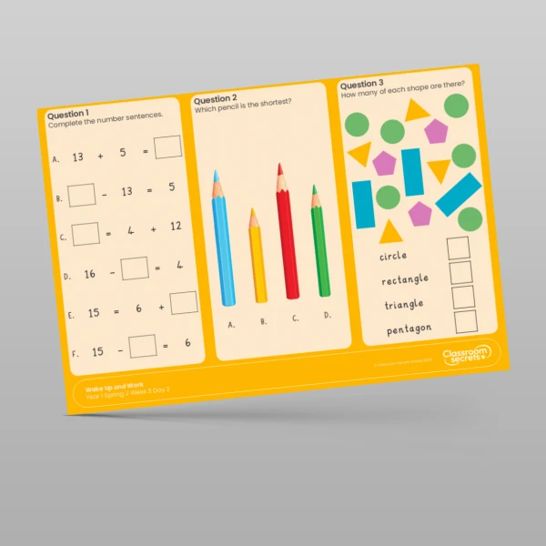 An image of the Spring 2 Week 3 Wake Up and Work Resource