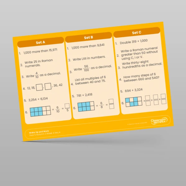 An image of the Autumn 2 Week 4 Wake Up and Work Resource
