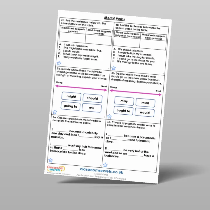 Classroom Secrets | Collection Page Year 6 Modal Verbs