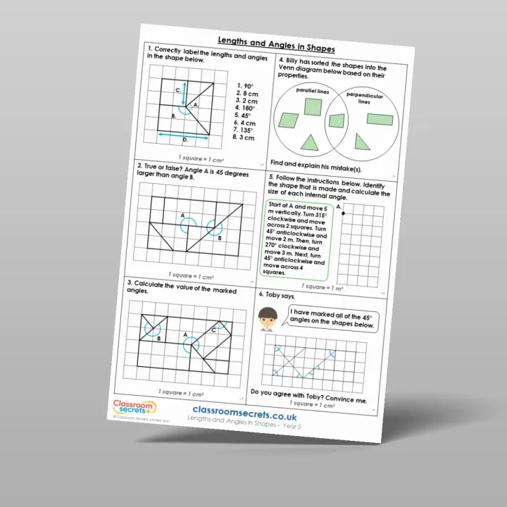 Classroom Secrets | Collection Page Year 5 Lengths and Angles in Shapes