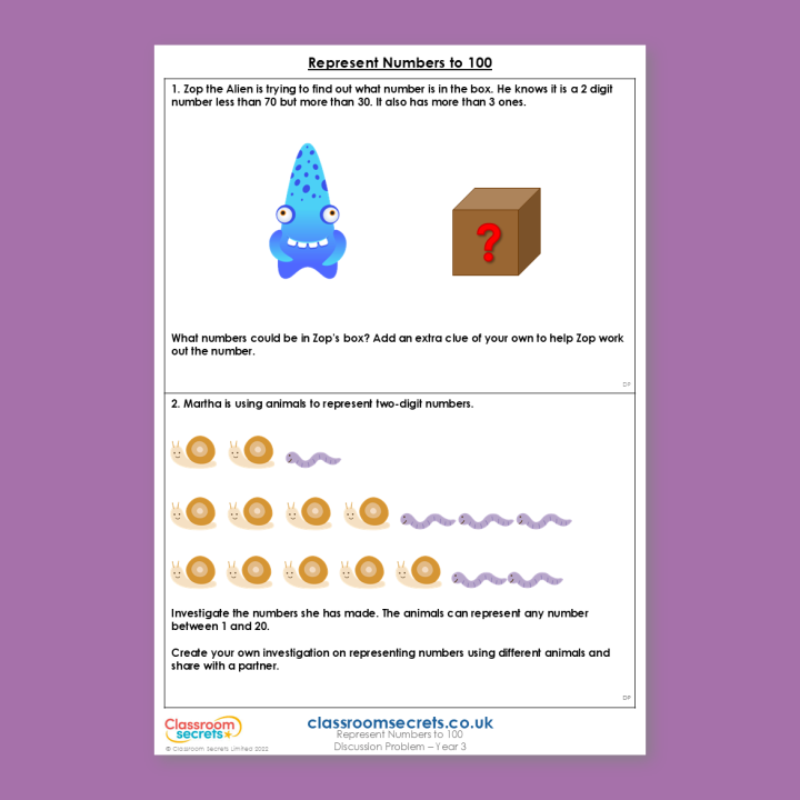 Year 3 Represent Numbers to 100 Place Value Deeper Reasoning Discussion Problem