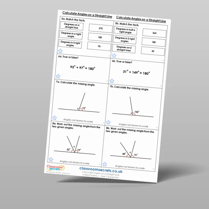 Classroom Secrets | Collection Page Year 5 Calculate Angles on a ...