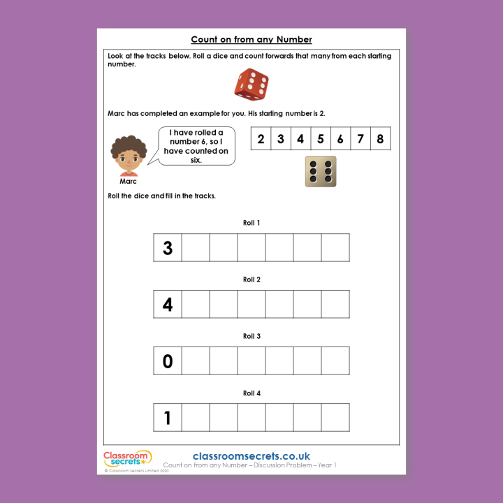 Year 1 Count on from any Number Discussion Problem