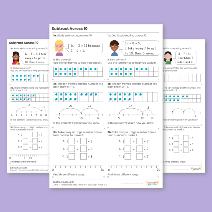 Year 2 Subtract Across 10 Addition and Subtraction Reasoning and Problem Solving