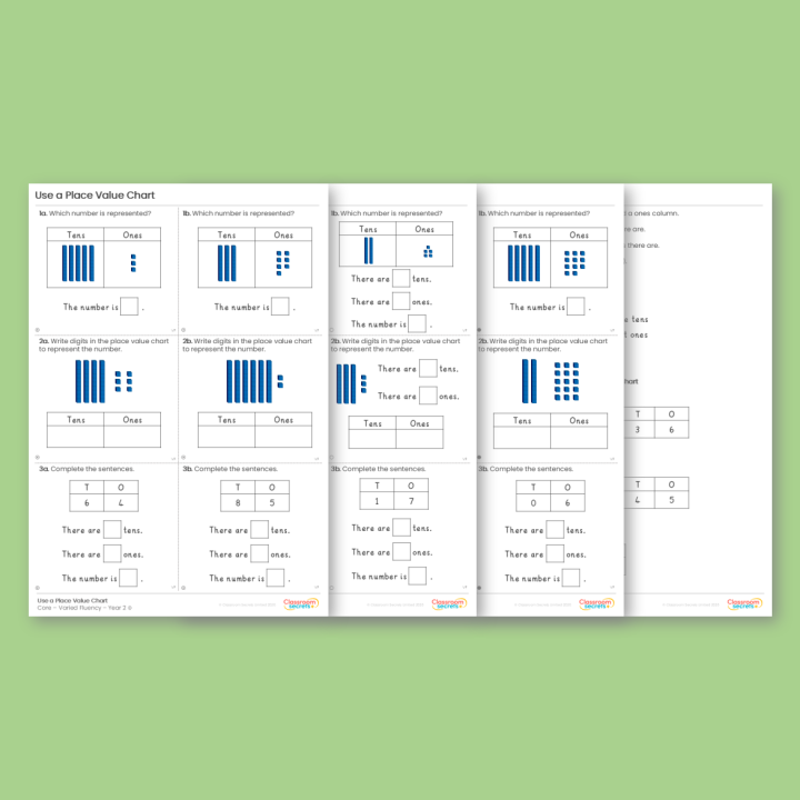 Year 2 Use a Place Value Chart Place Value Varied Fluency