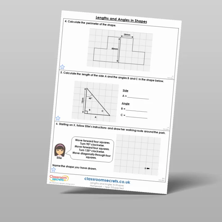 Classroom Secrets | Collection Page Year 5 Lengths and Angles in Shapes