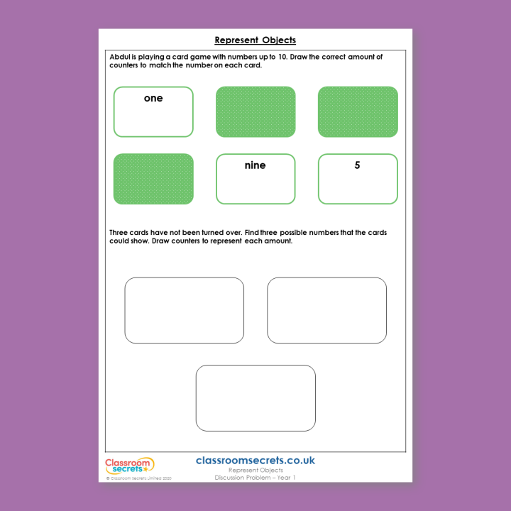 Year 1 Represent Objects Discussion Problem
