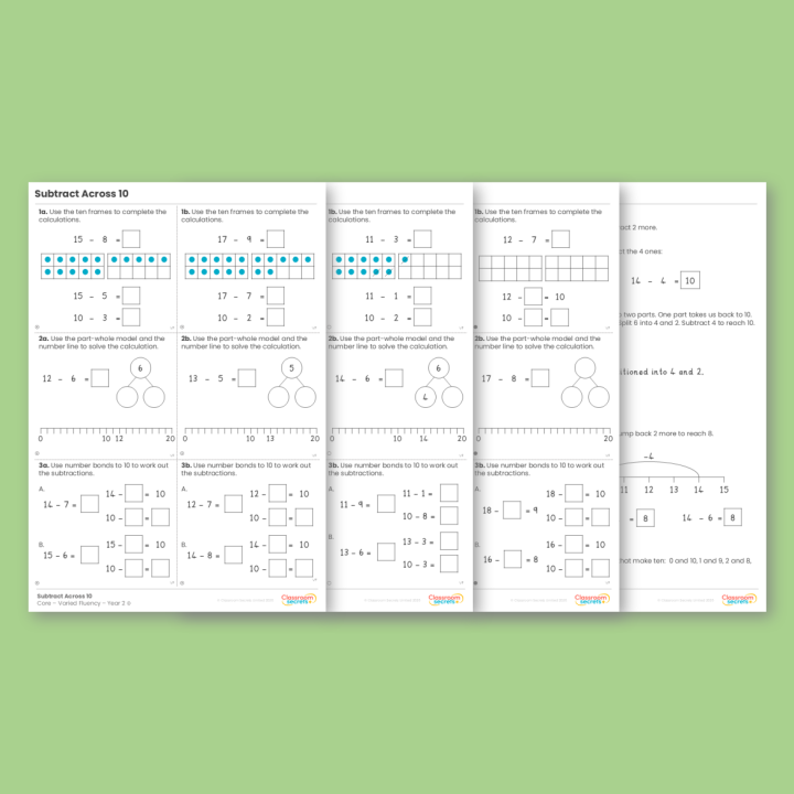 Year 2 Subtract Across 10 Addition and Subtraction Varied Fluency