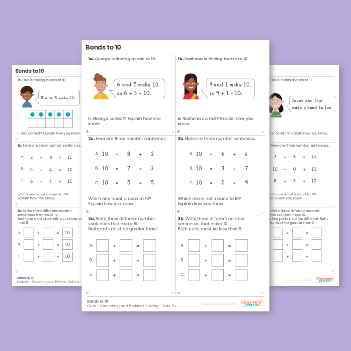 Year 2 Bonds to 10 Addition and Subtraction Reasoning and Problem Solving