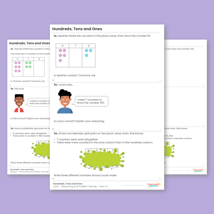 Year 3 Hundreds, Tens and Ones Place Value Reasoning and Problem Solving