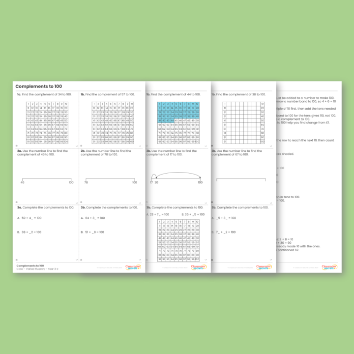 Year 3 Complements to 100 Addition and Subtraction Varied Fluency