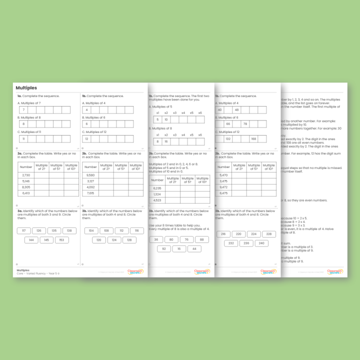 Year 5 Multiples Multiplication and Division A Varied Fluency