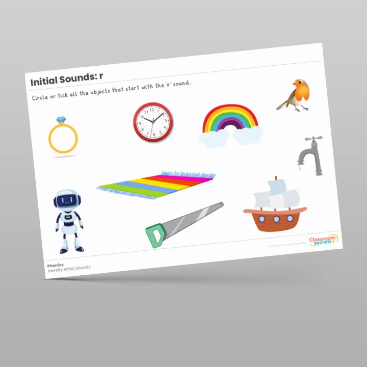Initial Sounds Worksheet: r