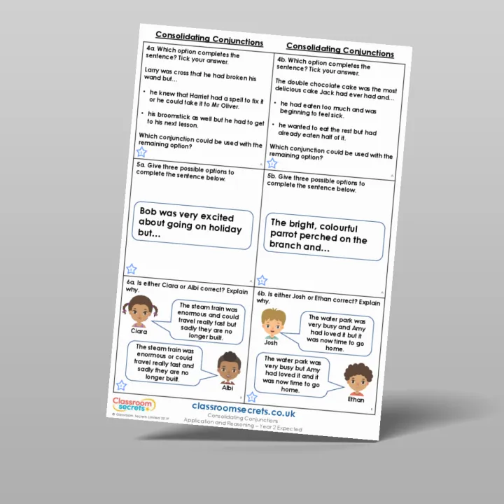 Classroom Secrets | Collection Page Year 2 Consolidating Conjunctions