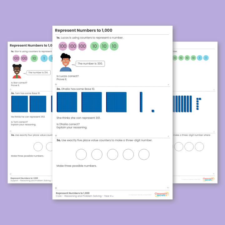 Year 4 Represent Numbers to 1,000 Place Value Reasoning and Problem Solving