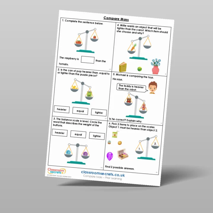Classroom Secrets | Collection Page Year 2 Compare Mass