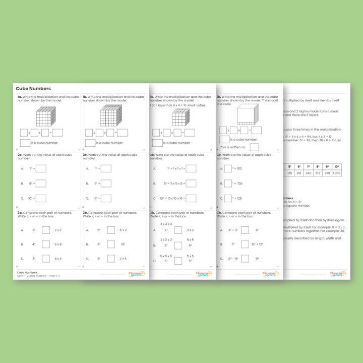 Year 5 Cube Numbers Multiplication and Division A Varied Fluency