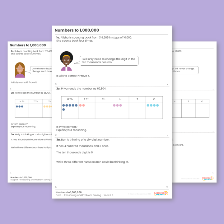 Year 6 Numbers to 1,000,000 Place Value Reasoning and Problem Solving
