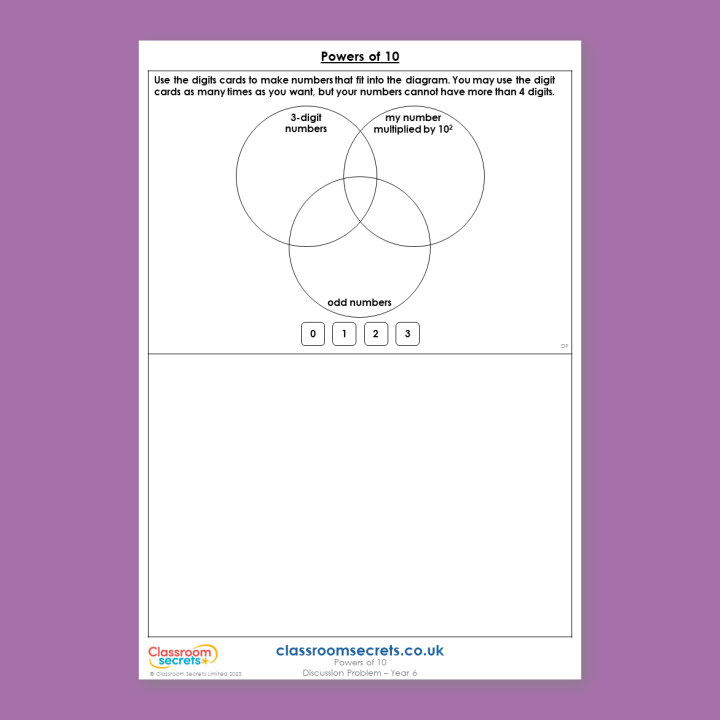 Year 6 Powers of 10 Place Value Deeper Reasoning Discussion Problem