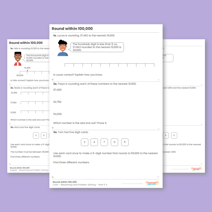Year 5 Round within 100,000 Place Value Reasoning and Problem Solving