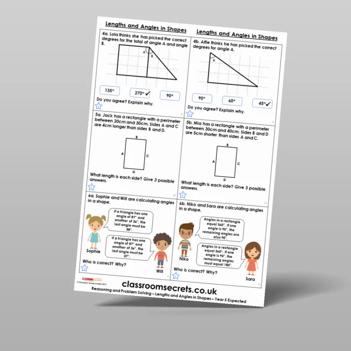 Classroom Secrets | Collection Page Year 5 Lengths and Angles in Shapes