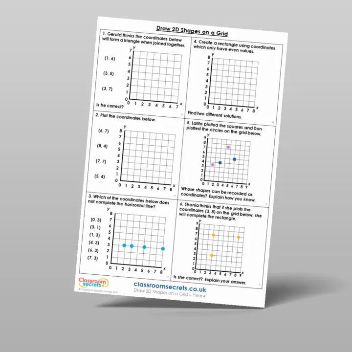 Classroom Secrets | Collection Page Year 4 Draw 2D Shapes on a Grid