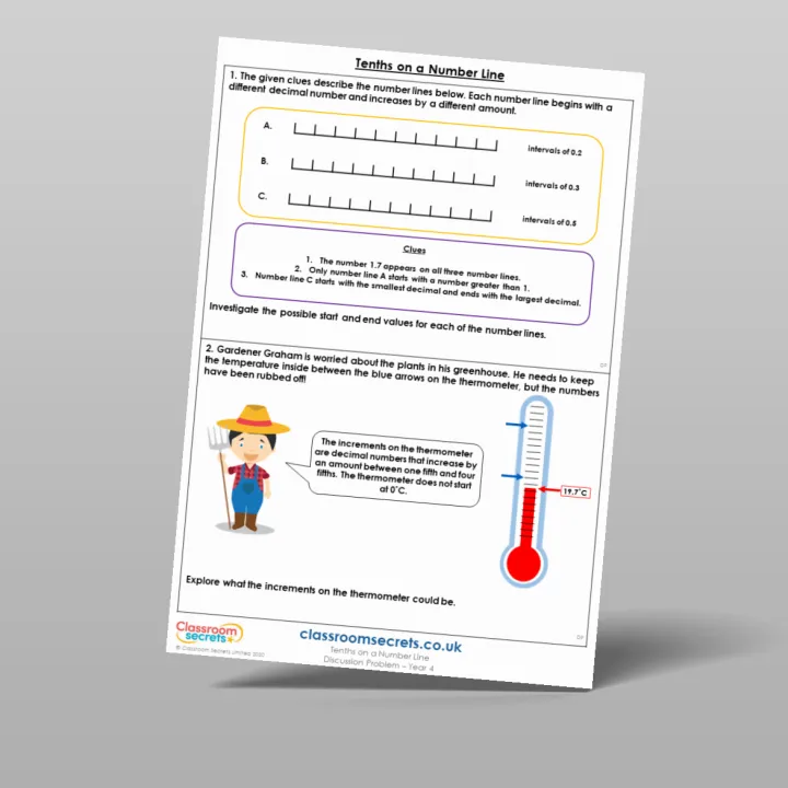 Classroom Secrets | Collection Page Year 4 Tenths On a Number Line