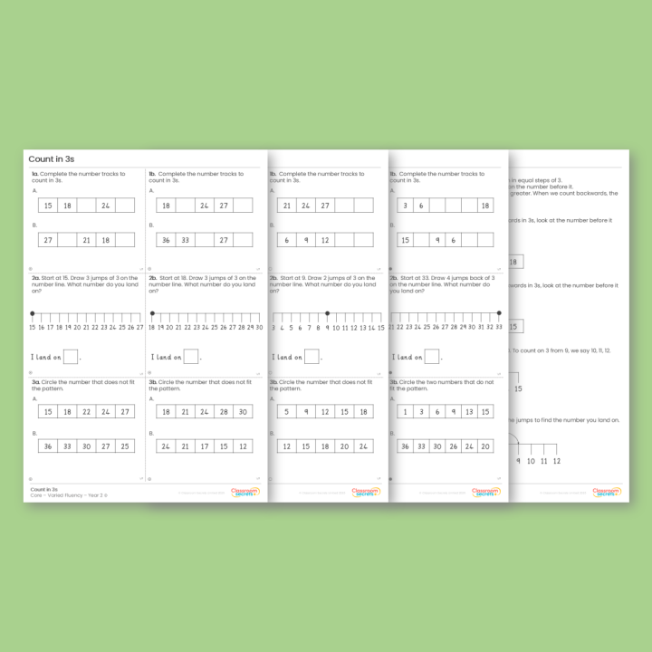 Year 2 Count in 3s Place Value Varied Fluency