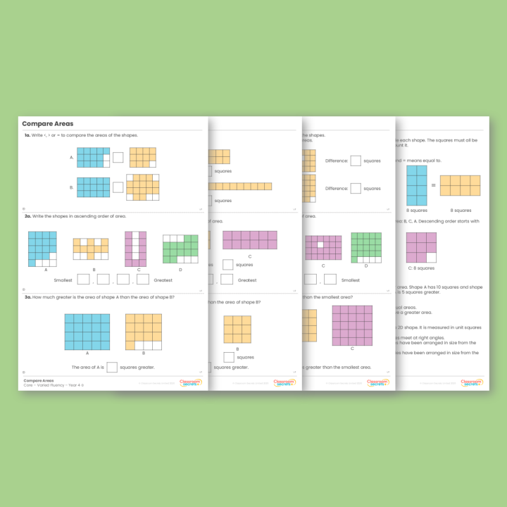 Year 4 Compare Areas Area Varied Fluency