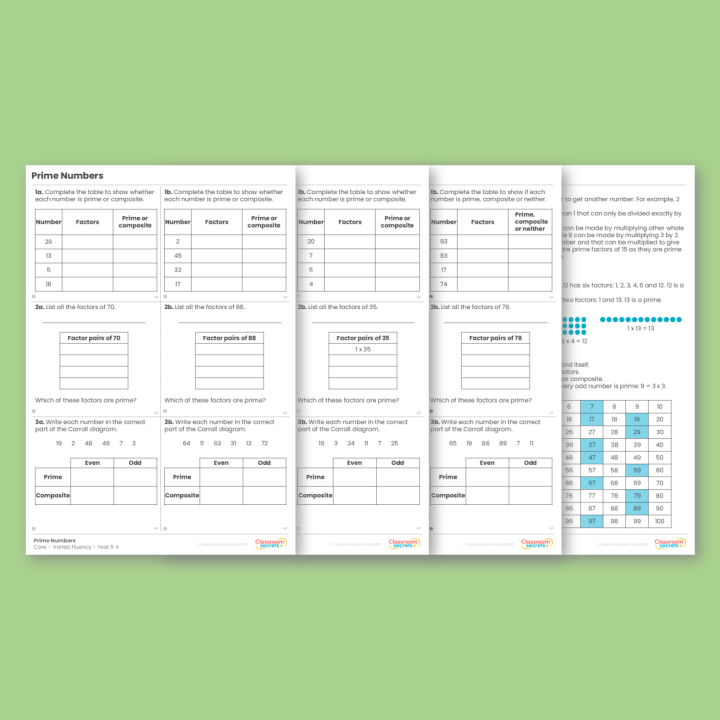 Year 5 Prime Numbers Multiplication and Division A Varied Fluency