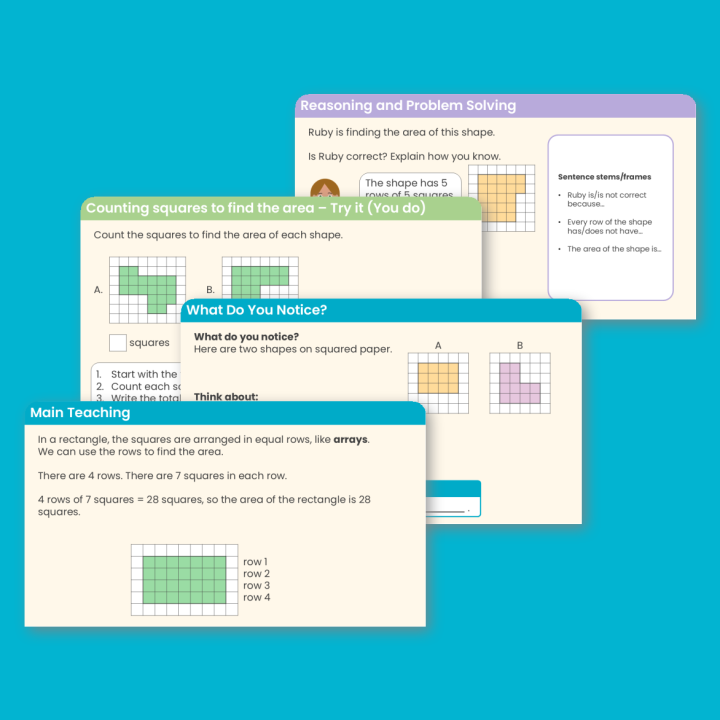 Year 4 Count Squares Area Teaching PowerPoint