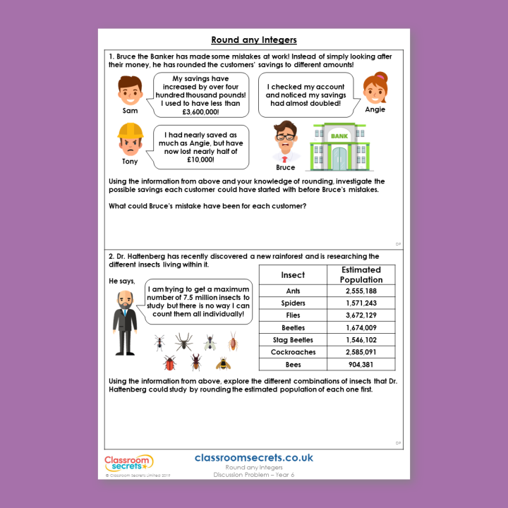 Year 6 Round Any Integer Place Value Deeper Reasoning Discussion Problem