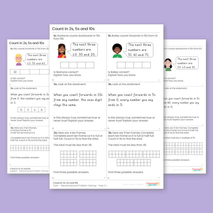 Year 2 Count in 2s, 5s and 10s Place Value Reasoning and Problem Solving