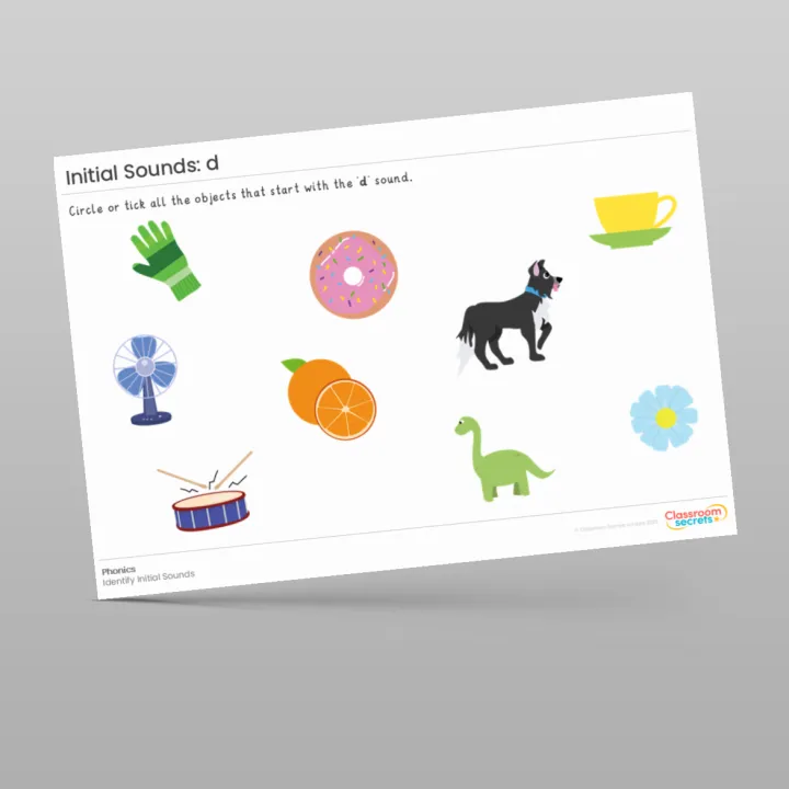 Initial Sounds Worksheet: d