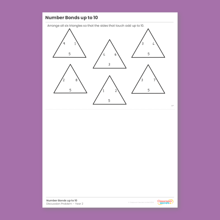 Year 2 Bonds to 10 Addition and Subtraction Deeper Reasoning Discussion Problem