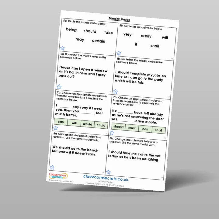 Classroom Secrets | Collection Page Year 6 Modal Verbs