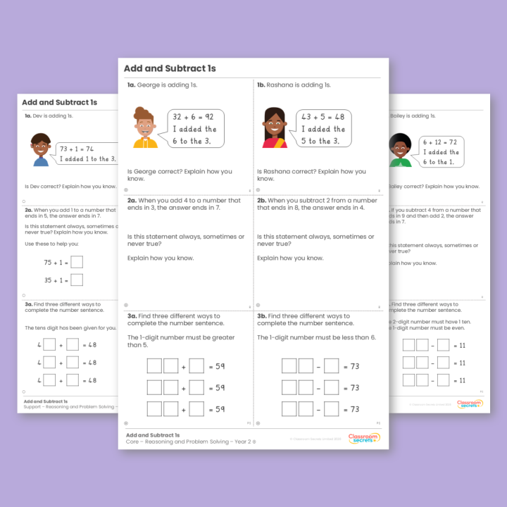 Year 2 Add and Subtract 1s Addition and Subtraction Reasoning and Problem Solving