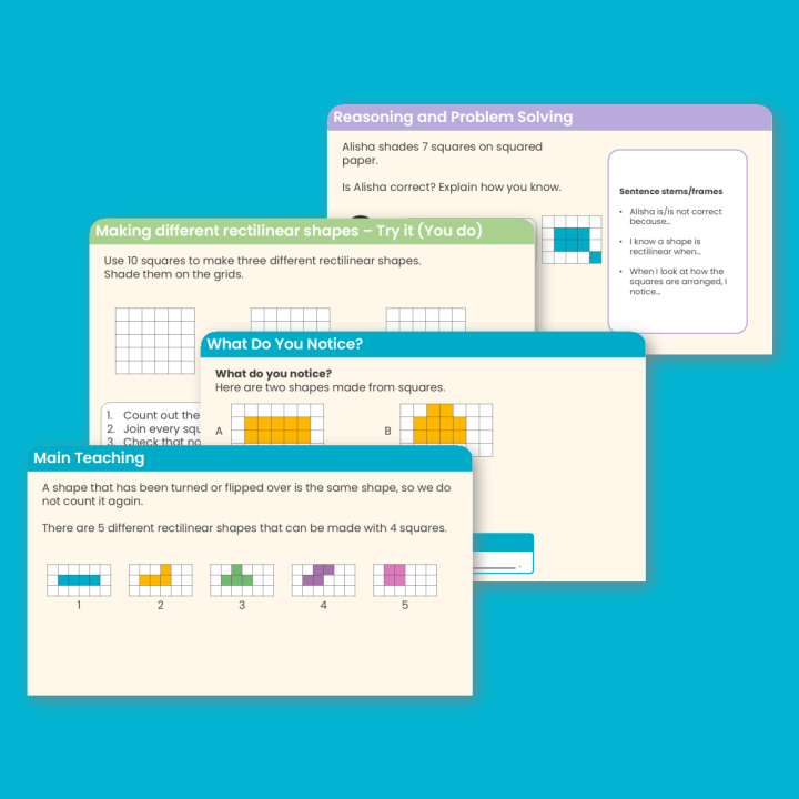 Year 4 Make Shapes Area Teaching PowerPoint