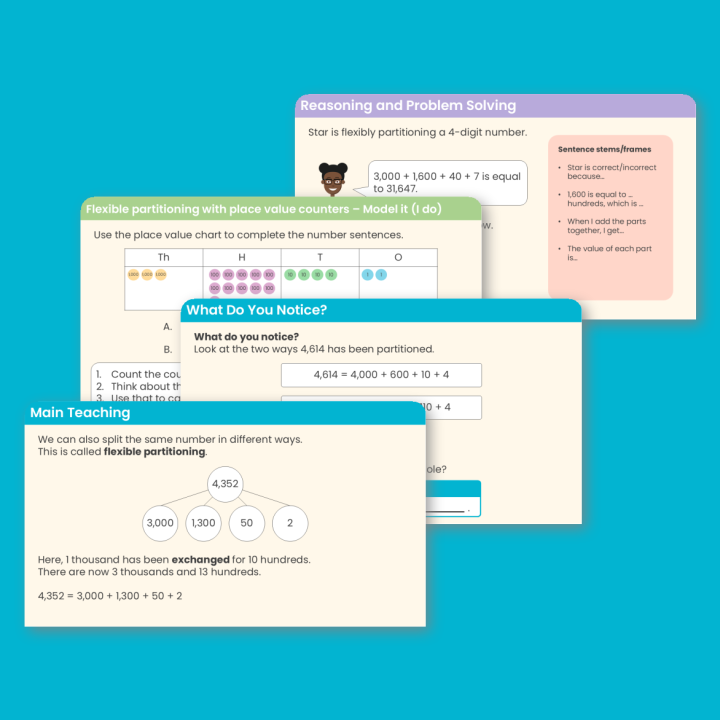 Year 4 Flexible Partitioning of Numbers of 10,000 Place Value Teaching PowerPoint