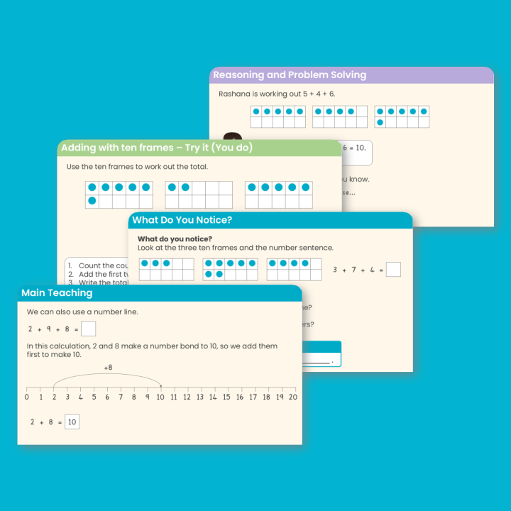 Year 2 Add Three 1-Digit Numbers Addition and Subtraction Teaching PowerPoint