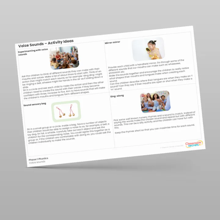 Phase 1 Phonics Voice Sounds Activity Ideas